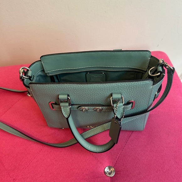 Coach Purse Blue Pebble Leather - Picture 5 of 7
